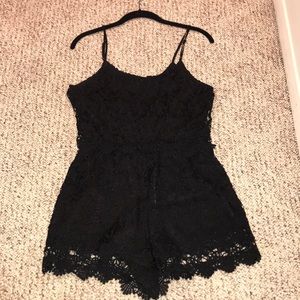 Yumi Kim Black Lace Romper